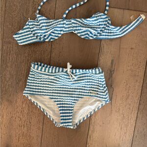 Solid and striped two piece